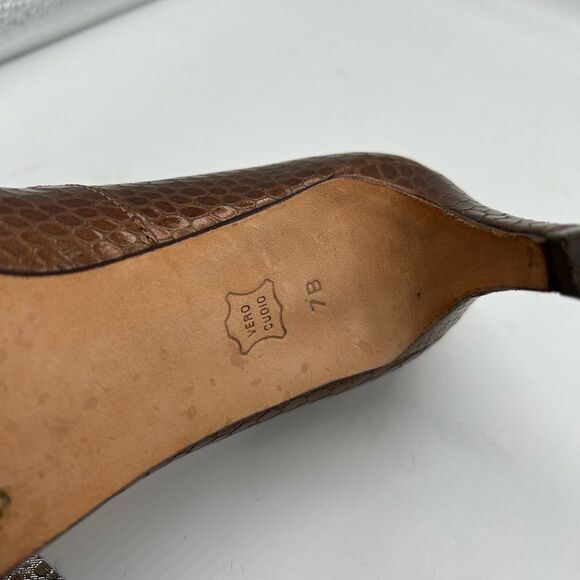Talbots Leather Snakeskin Pumps in Bronze Size 7B - Picture 10 of 11